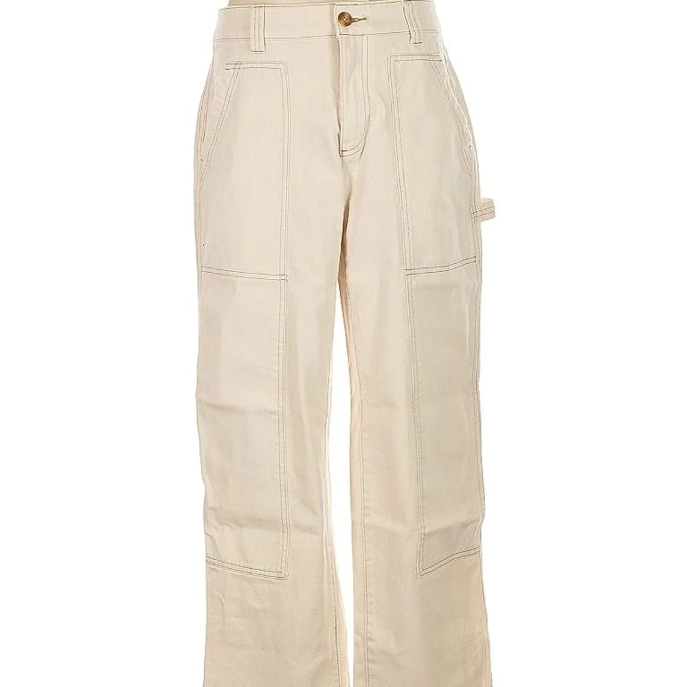 Old Navy Cream High-Rise Straight Pants